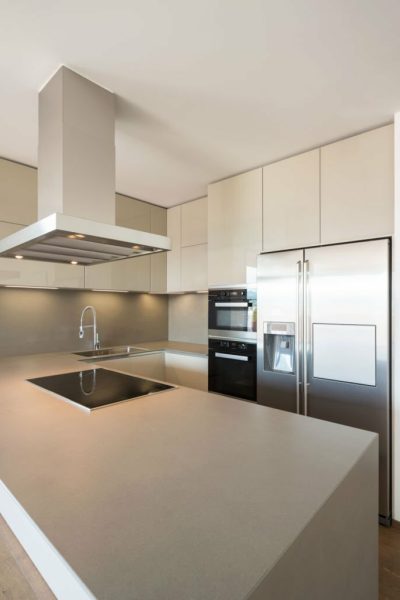 Modern kitchen in new apartment. Nobody inside